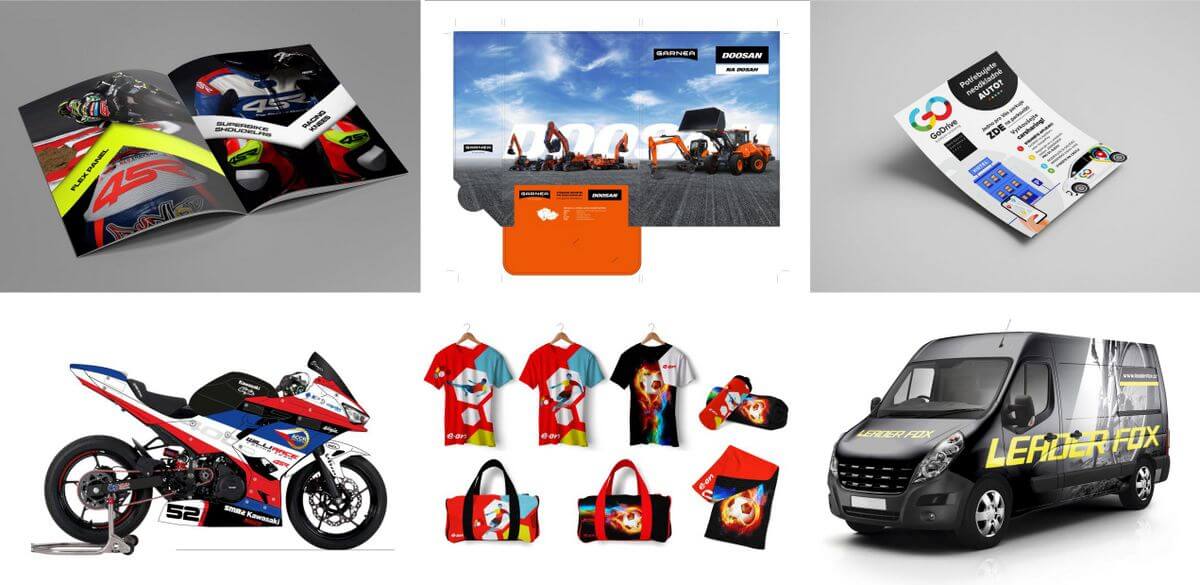 ukázka reklamní grafiky a brandingu